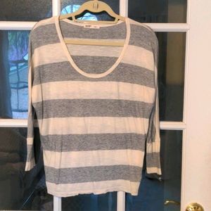 Gray and White 3/4 Sleeve Tee